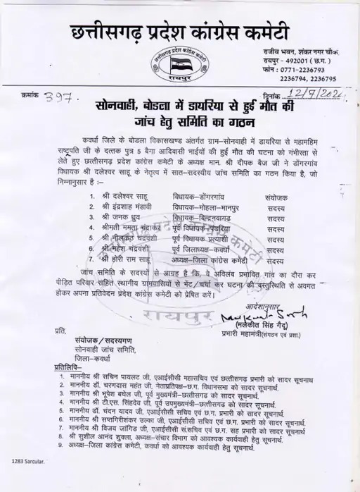 कांग्रेस ने बनाई जांच समिति